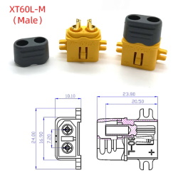 Разъем аккумуляторный XT60L-M.G.Y. Male