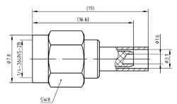 Роз'єм RP-SMA-J1.5 Male на кабель