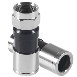 RF connector F-nut compression for cable 6.6mm RG6