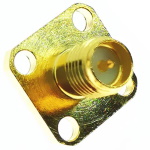 RF connector<gtran/> RP-SMA-KFD4 female on housing flange 13*13mm<gtran/>