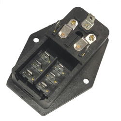 Mains plug  C14 with fuse holder copper