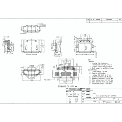 Гнездо Micro USB B 5pin SMT с юбкой micro-01