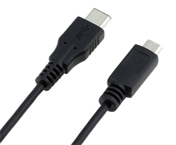 Cable USB Micro-B Male / Type C Male PD DFP 3A 1m