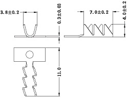 Зубчатый зажим 1.5 mm2 L=7mm