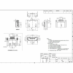 Гніздо Micro USB B 5pin SMT 90 град. без спідниці