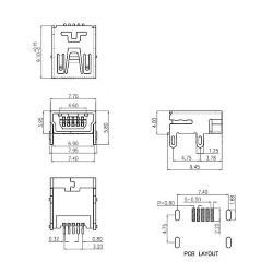 Гніздо Mini USB B 5pin