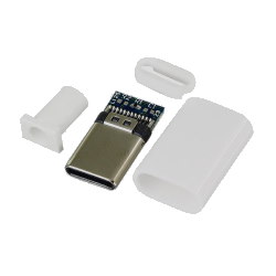 Вилка USB Type-C 4pin в корпусе на кабель белая CN-7-07