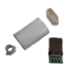 Вилка USB Type-C 4pin в корпусе на кабель бел. CN-18-06