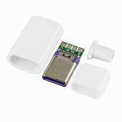 Вилка USB Type-C 4pin на кабель белая CN-07-06