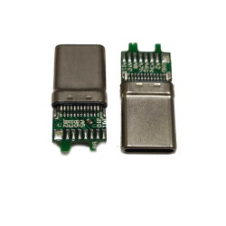 Вилка USB Type-C 24pin на кабель черная