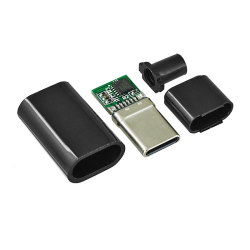 Вилка с триггером USB Type-C 2pin в корпусе PD 5V черная R11-6