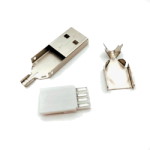 Вилка USB тип A на кабель мет. корпус CN-17-04