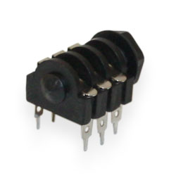  6.3 stereo jack  HY1.2058 housing plastic, board mounting