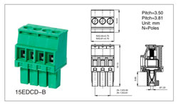 Detachable terminal block 15EDCD-3.5B-05P