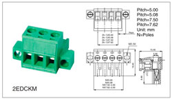 Клеммник разъемный 2EDCKM-5.08-5P