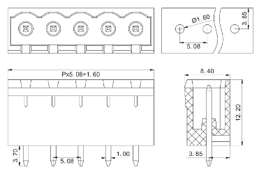 XK detachable terminal block2EDGVC-5.08-02P