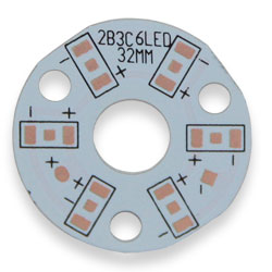 Монтажна пластина LED лампи 3w, 6led 5730, 32мм диам.