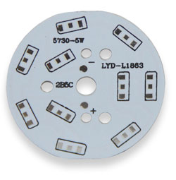 Монтажна пластина LED лампи 5w, 10led 5730, 48мм диам.