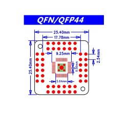 Плата печатная переходник QFN44/48-DIP шаг 0.5мм