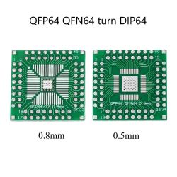 Printed circuit board  adapter QFP64-32-DIP pitch 0.5/0.8mm