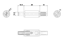 Штекер живлення 4.8/1.7мм L=10.5мм HM-076 пластик