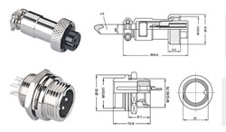 Роз'єм GX12 M12 6pin M на корпус