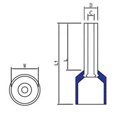 Double tip for wire TE4012 4mm2 L = 12mm (red)