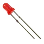 3mm LED Low brightness matte red