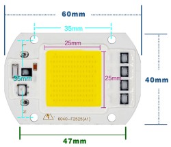 COB світлодіод 30w Білий теплий 220v AC