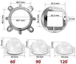 Линза для COB светодиодов 60° с рефлектором