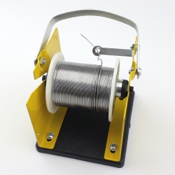 Solder spool holder with plastic shaft