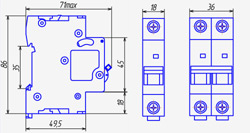 Automatic switch NXB-63 2P C25 6kA [double pole, 25A, 230/400V]