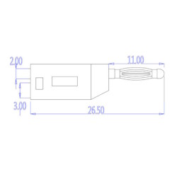 Cable банан 2мм - банан 2мм красный 10A 0.5мм2 1м type2