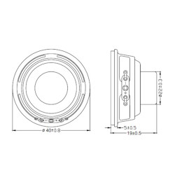  Loudspeaker 40mm, 8 Ohm, 5W